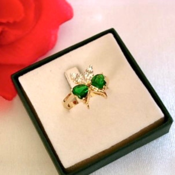 Hearts in Butterfly Ring 18k Gold-Filled one of a kind New - Picture 1 of 4